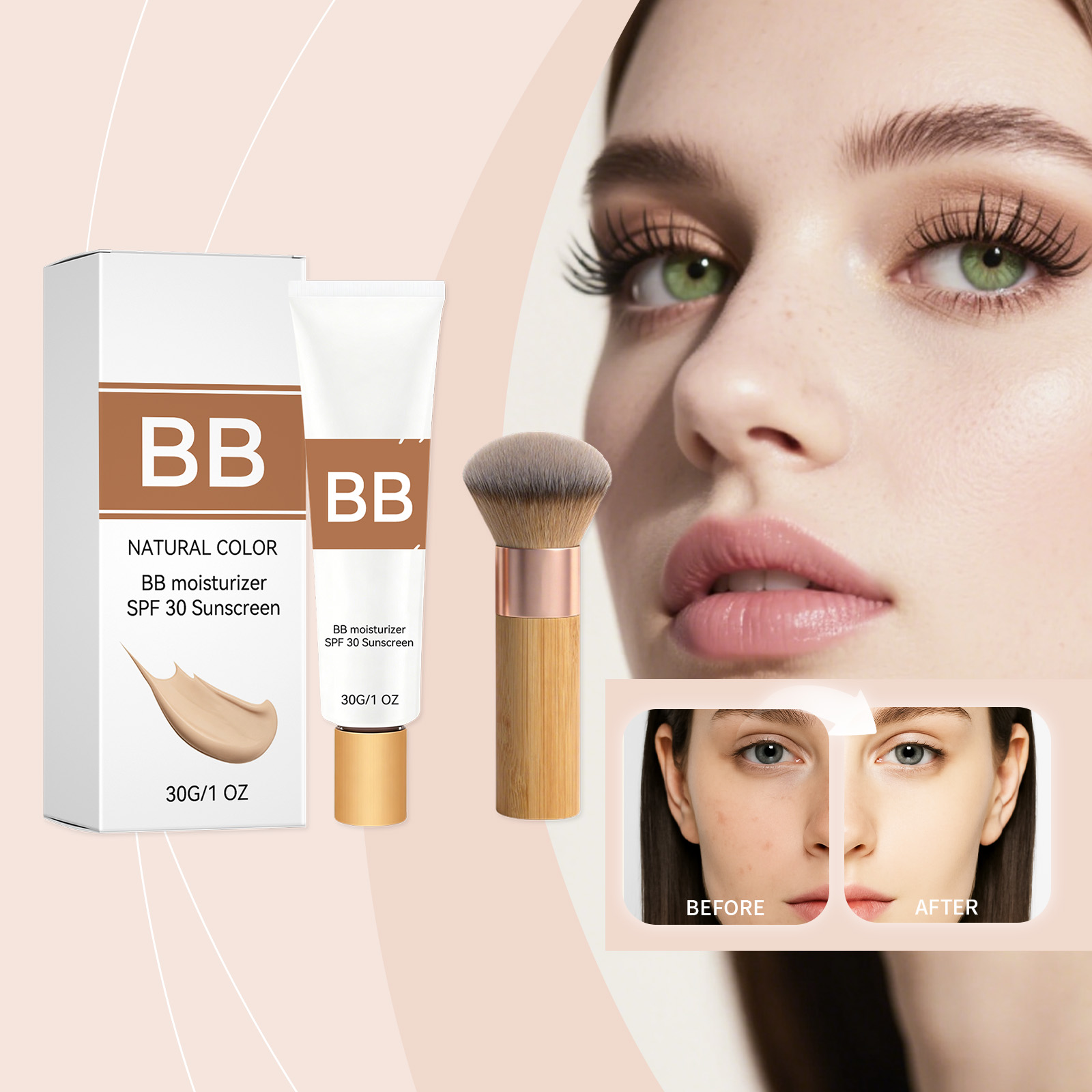 Beauty Queen Makeup - Krim BB Pelembap Berwarna SPF 30