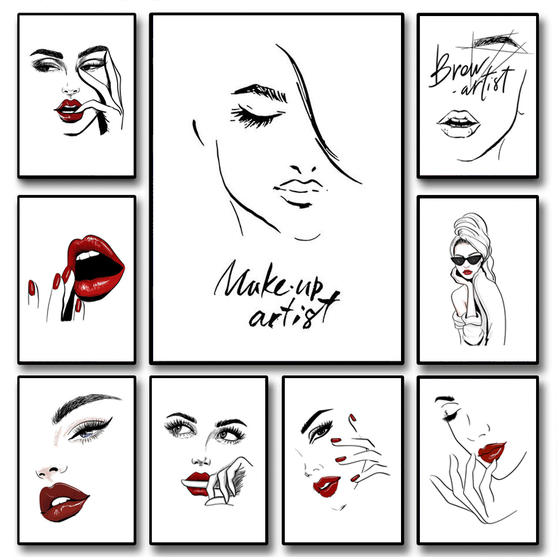 Beauty Makeup Pic - 1 Buah (Tanpa Bingkai) Poster Riasan