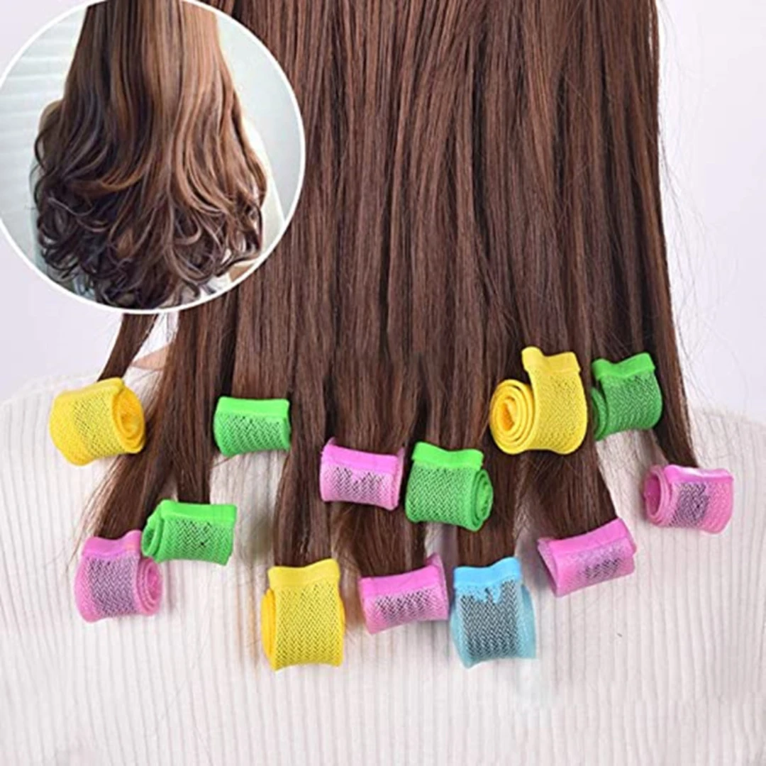 Hair Curling Wand - Pengeriting rambut tanpa panas, 18 buah