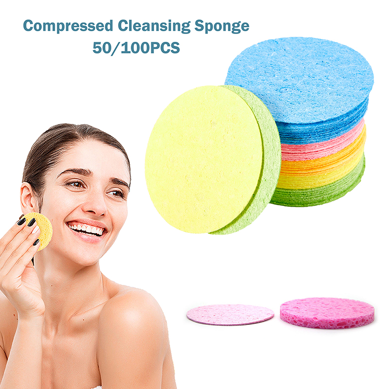 Beauty Queen Makeup - 50/100 buah spons pembersih wajah selulosa