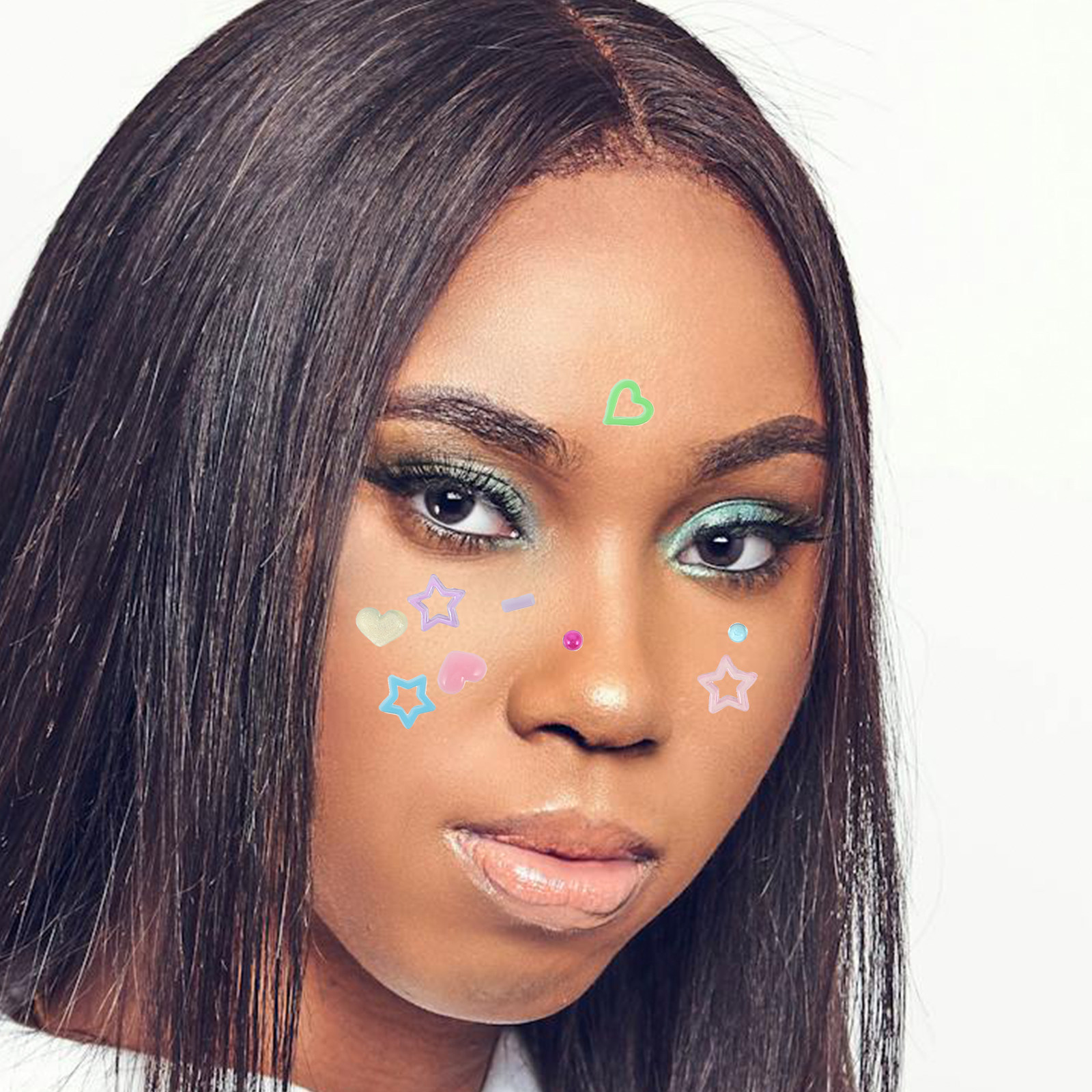 Beauty Makeup Women - 10 Lembar Stiker Rhinestone Wajah untuk