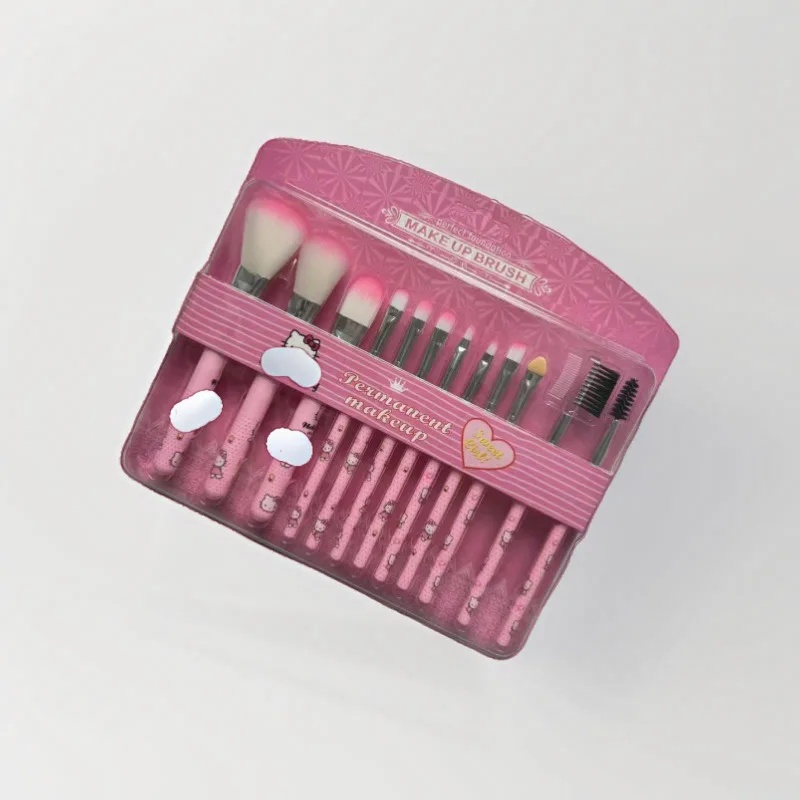 Set Kuas Makeup Hello Kitty 12 - Beauty Queen Makeup ulasan dan harga