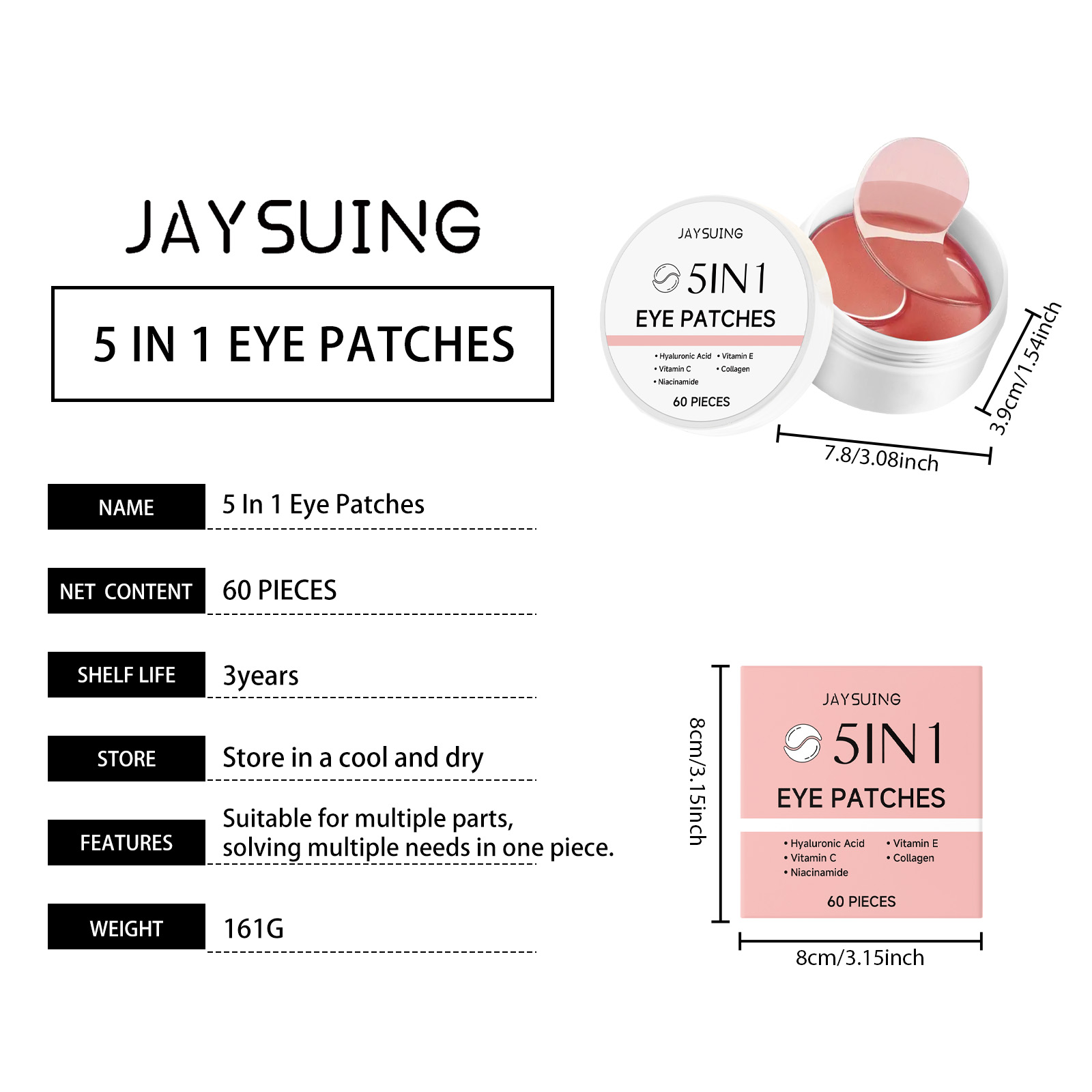 JAYSUING 5-in-1 Patch Mata Ber - Collagen Eye Patch ulasan dan harga
