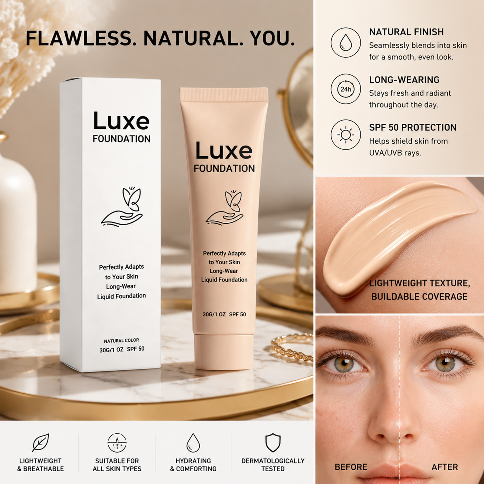 Foundation Pengubah Warna SPF  - Beauty Makeup Cream ulasan dan harga